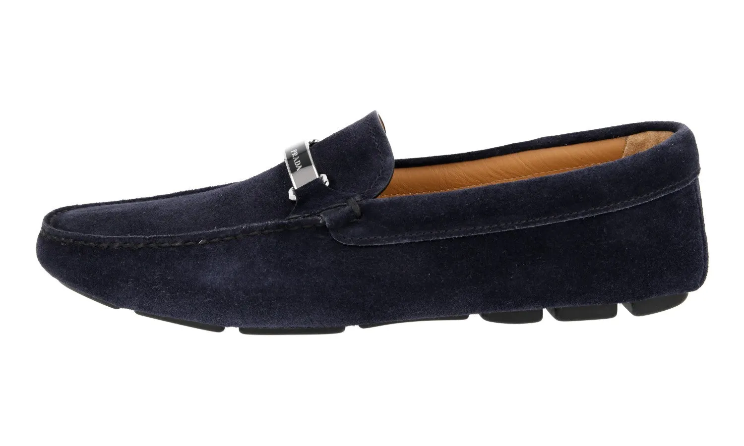City Walk Prada Men's Blue Leather Logo Loafers 2DD166