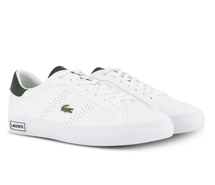 running shoes for men in their 50s moderate - performance shoes Men's Lacoste Powercourt 2.0 123 1 SMA (White/Dark Green)