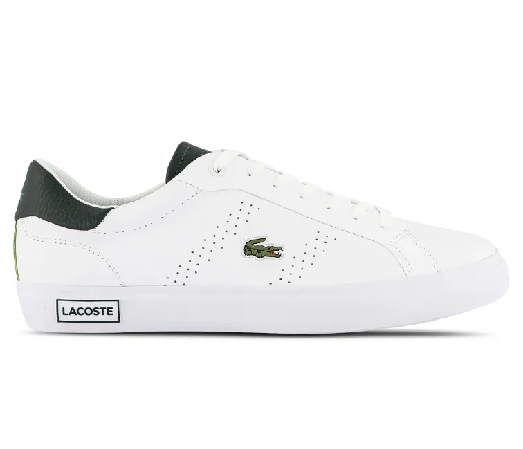 competitive running footwear Men's Lacoste Powercourt 2.0 123 1 SMA (White/Dark Green)