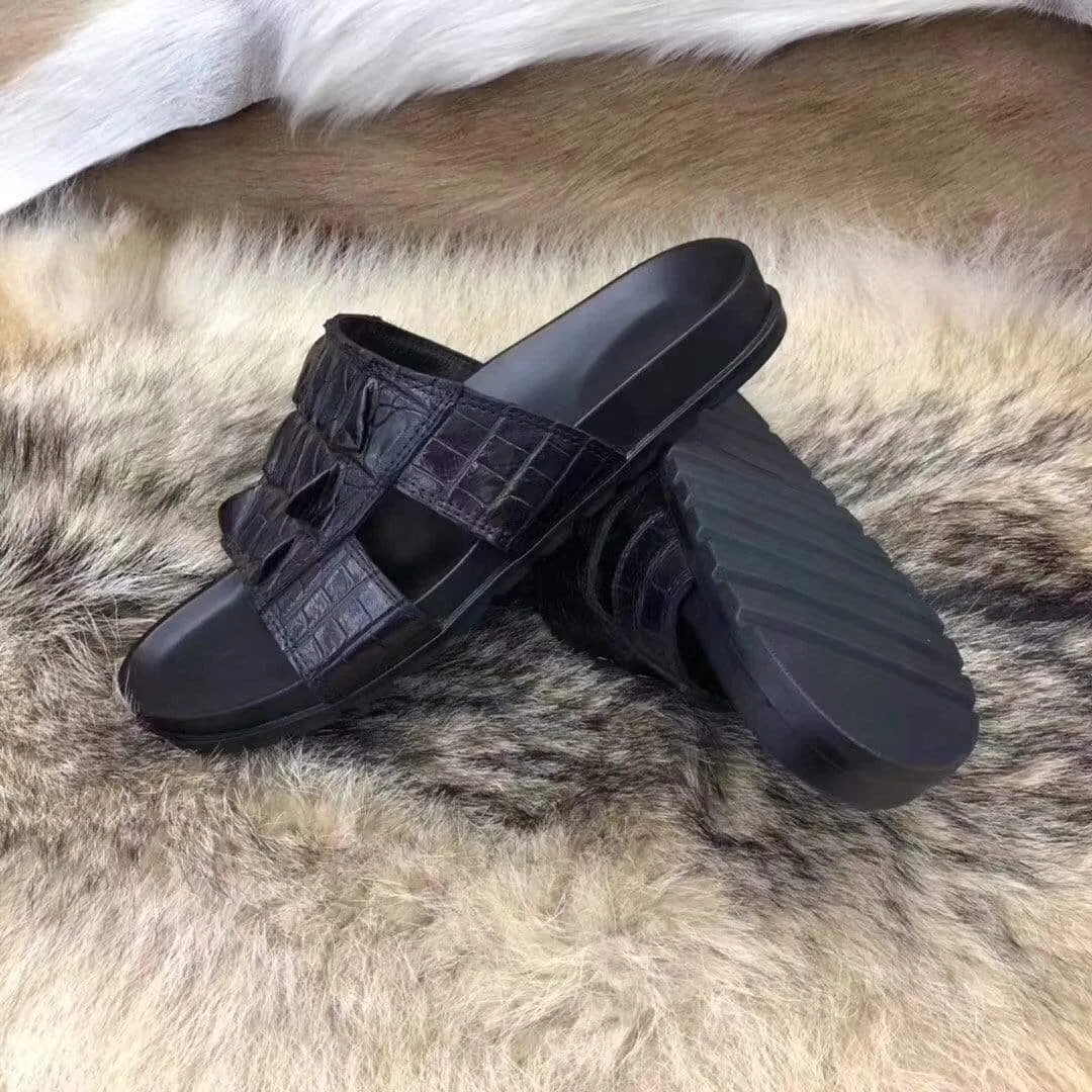 Peace Glow Ferry Mood Crocodile Shoes Genuine   Crocodile Leather  Slipper