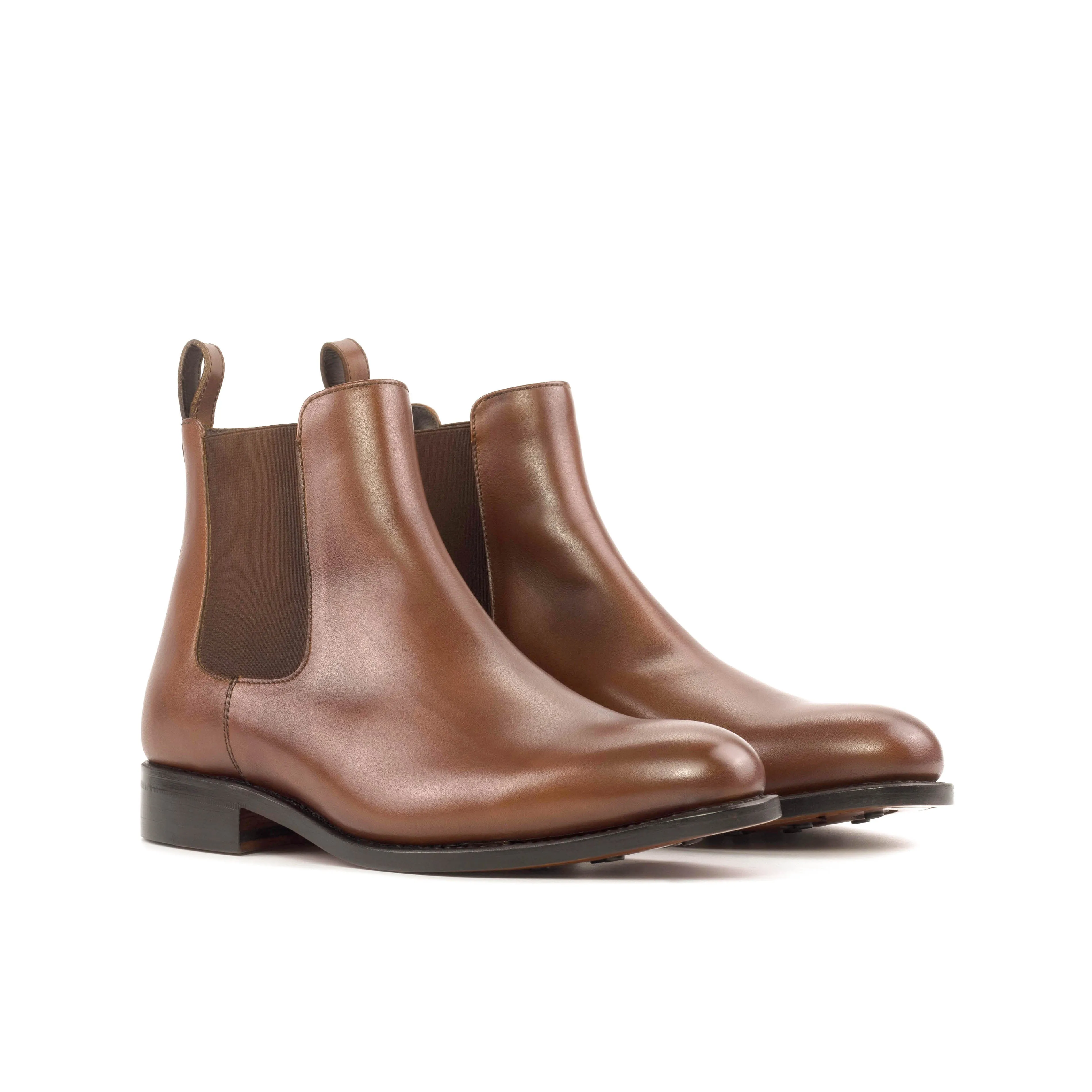 Medium Brown Box Calf Leather Chelsea Boot Easy Pair Calm Expression
