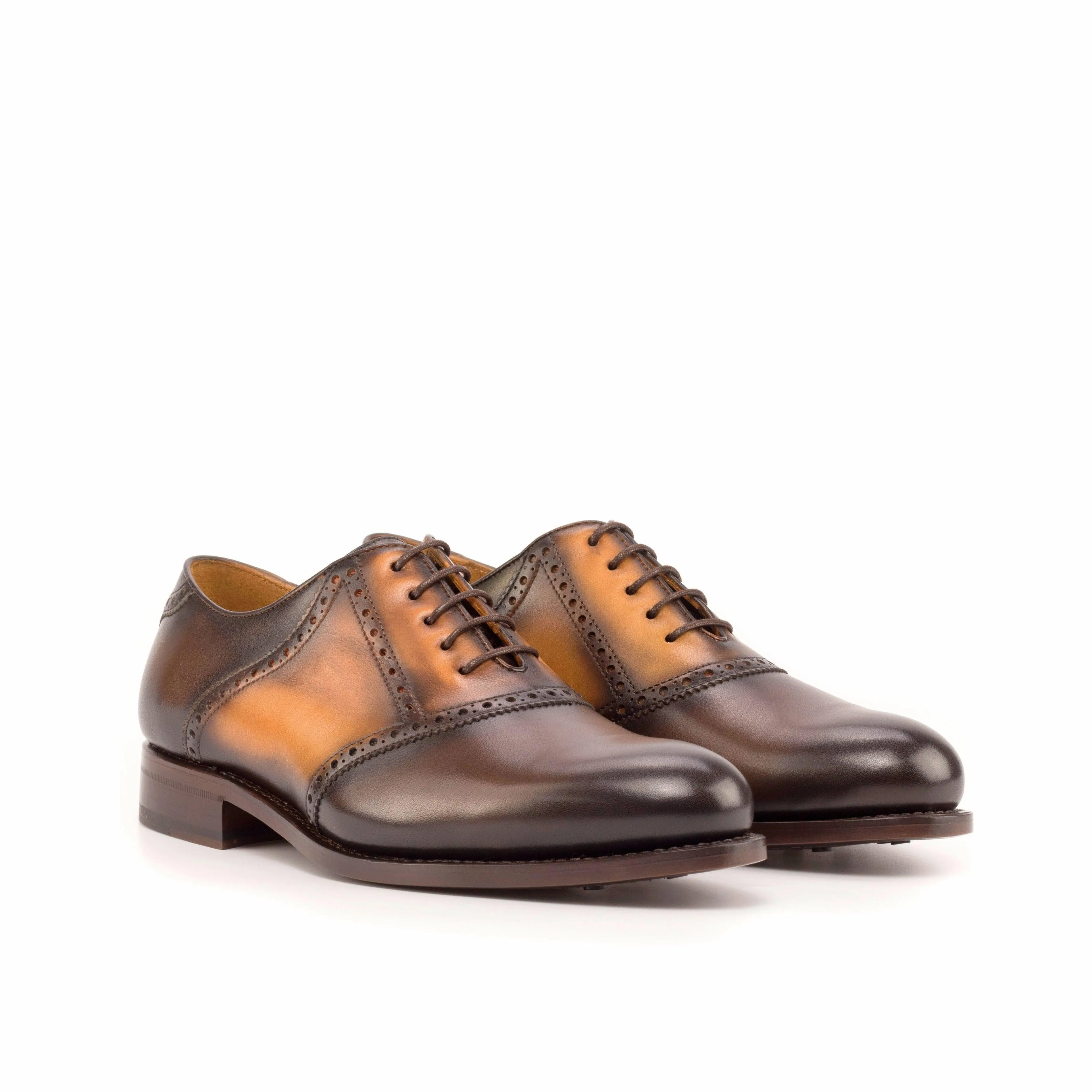 Workwear Focus Burnished Brown Leather Saddle Shoes