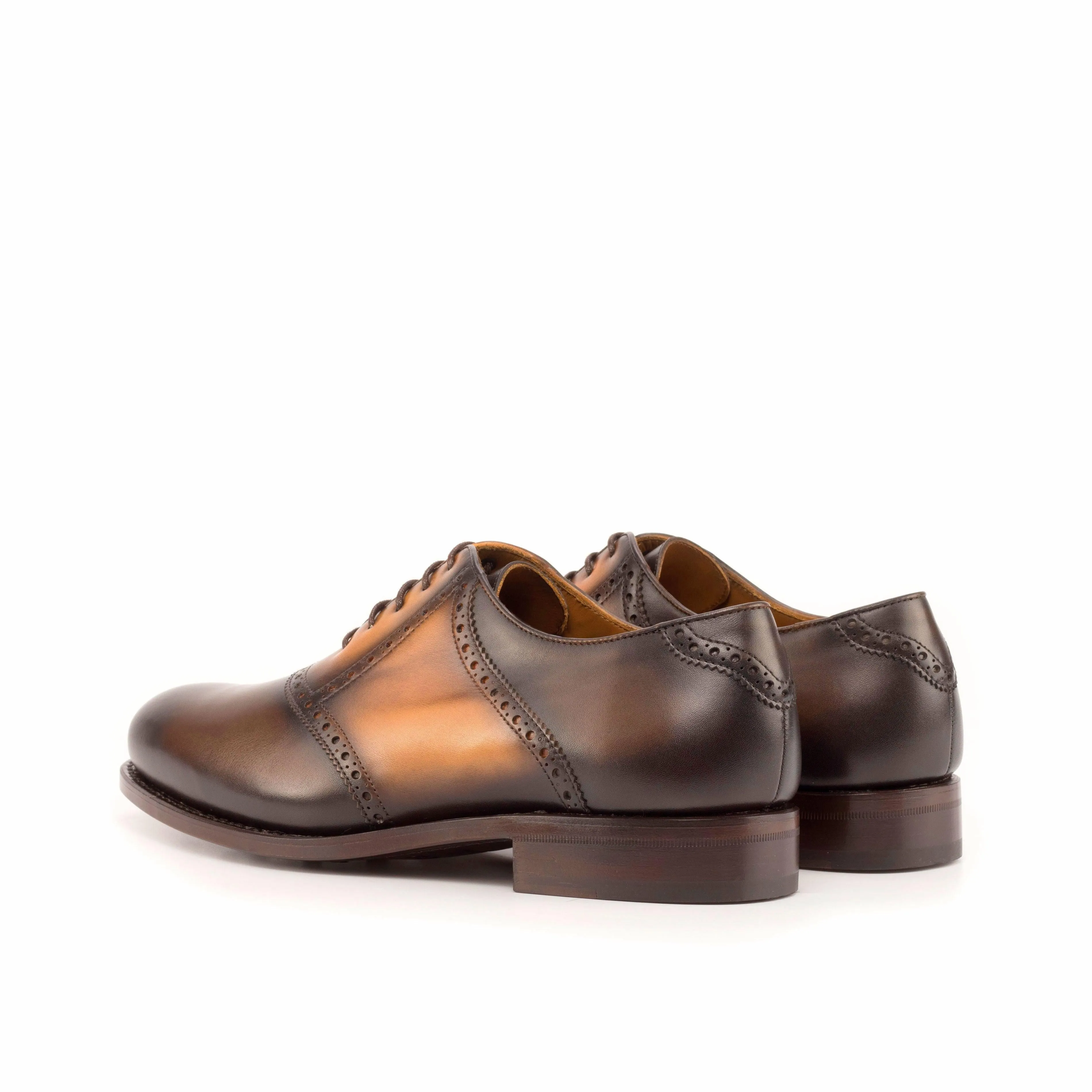 Burnished Brown Leather Saddle Shoes City Commuter