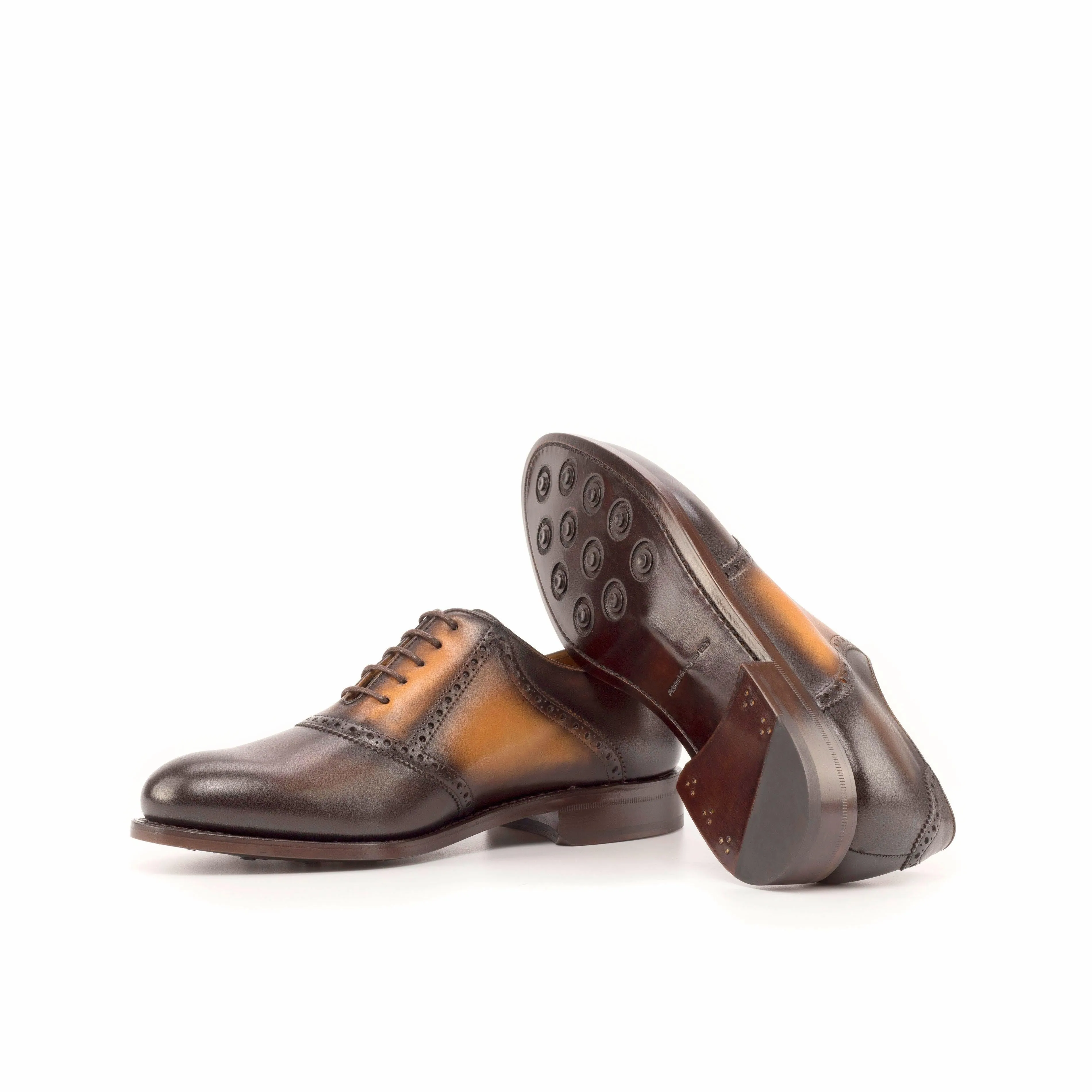 Dance Shade Leather Touch Burnished Brown Leather Saddle Shoes