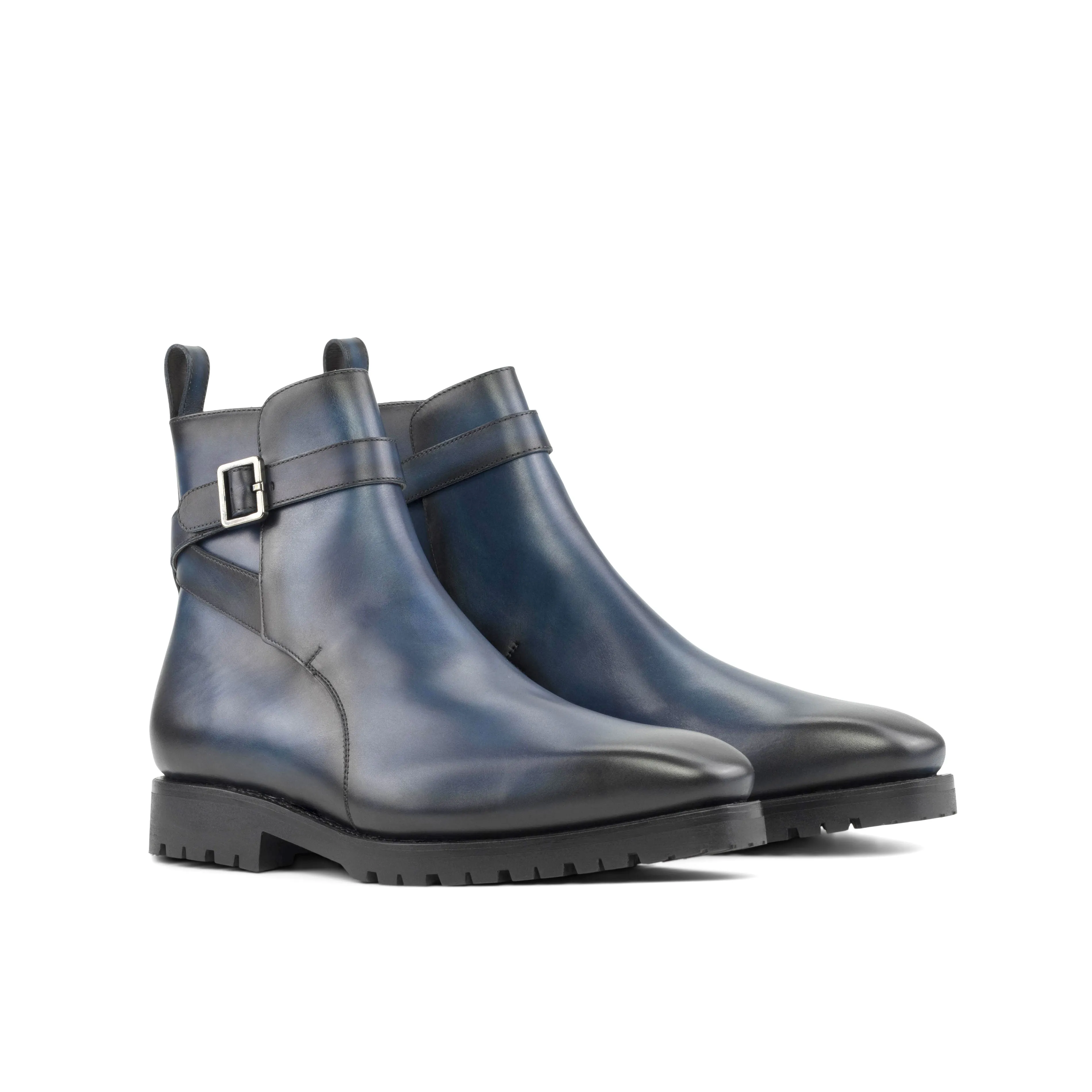 Navy Painted Calf Leather Jodhpur Boot Daily Mobility Fashionable