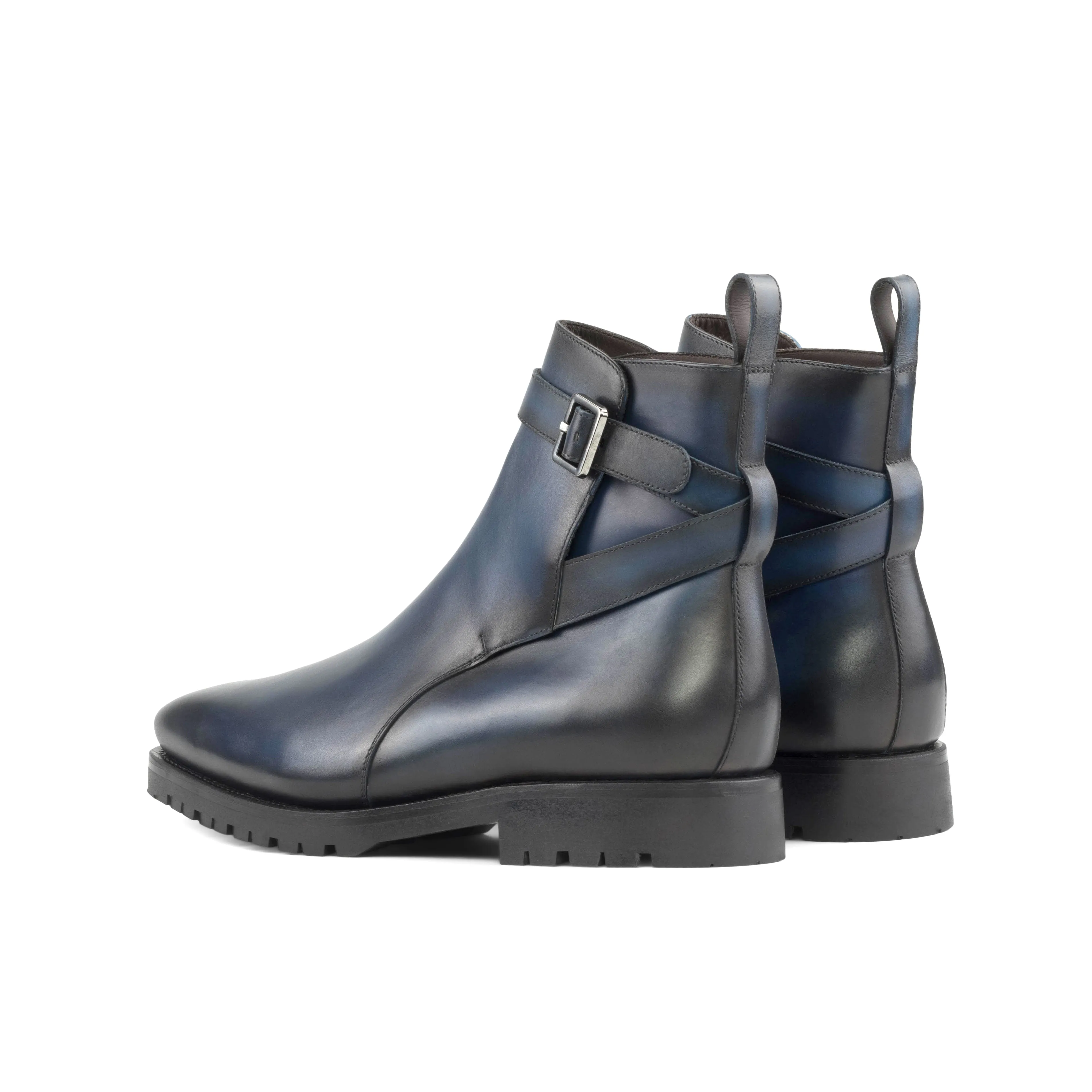 Comfortable Wear Navy Painted Calf Leather Jodhpur Boot
