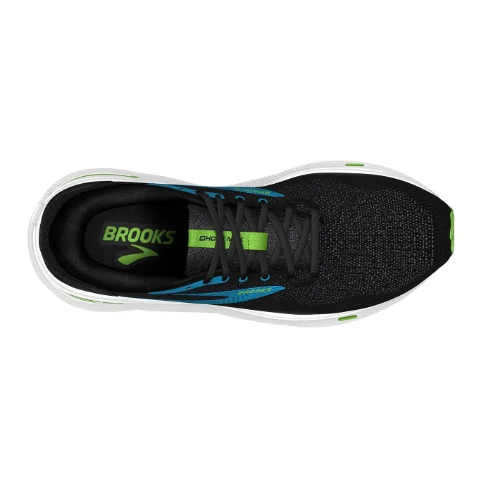 Mens Brooks Running Ghost Max in Black/Atomic Blue/Jasmine Supportive grip Durable Outsole Design
