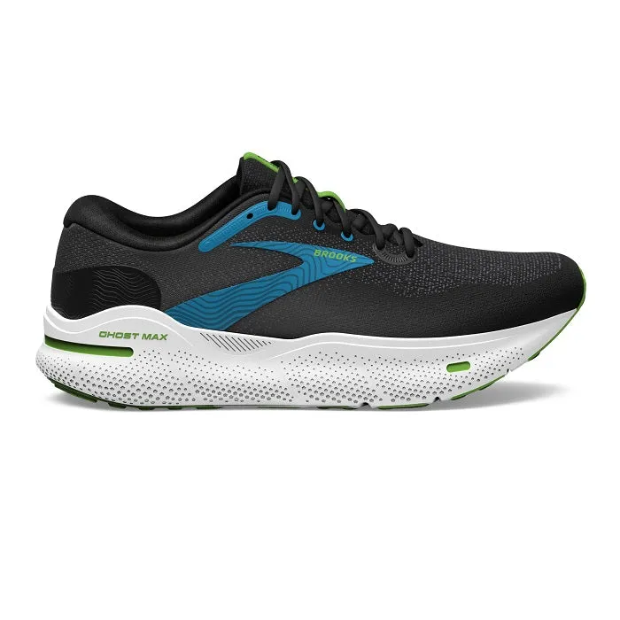 Ultra-soft fit Mens Brooks Running Ghost Max in Black/Atomic Blue/Jasmine