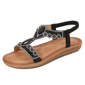Ariana Embellished Beaded Slingback Flat Sandals Daily Relax Lifted Feel