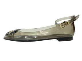 Busy Path Shockproof Fendi Peep Toe Jelly Ballet Flats |US7|IT37|
