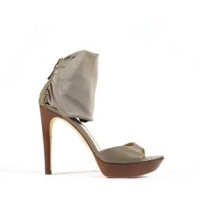 Responsive Cushion Fitness Lovers Flexible Design Fendi Platform Taupe Wood Platform Sandals Women's DesignerShoes (FFW14)