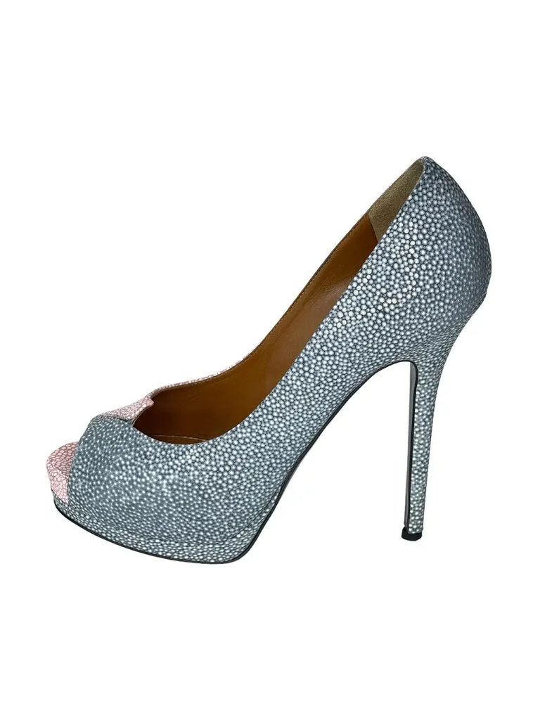 Fendi Stingray Peep Pump |US8.5|IT39| Heat Guard Winter Base