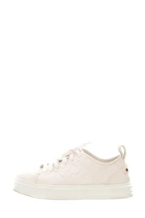 Fendi White Zucca Platform Sneakers SZ 41 Wind Block
