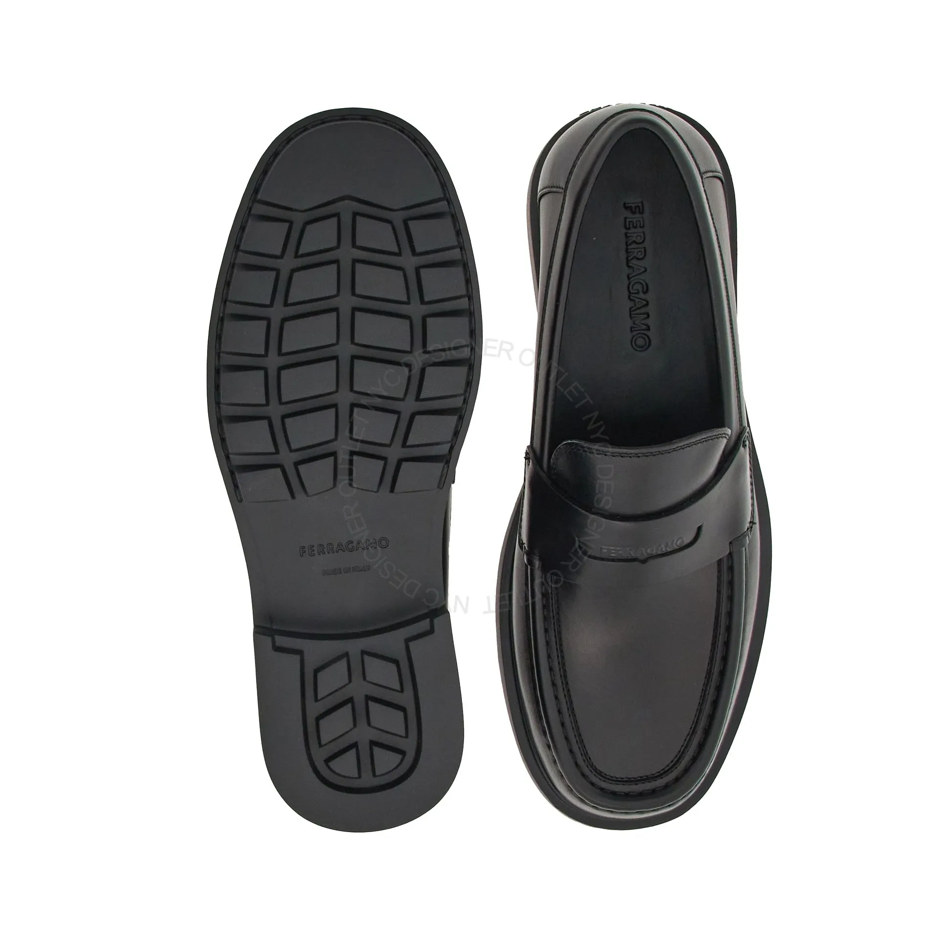 Rubber Sole Ferragamo Donny Loafers