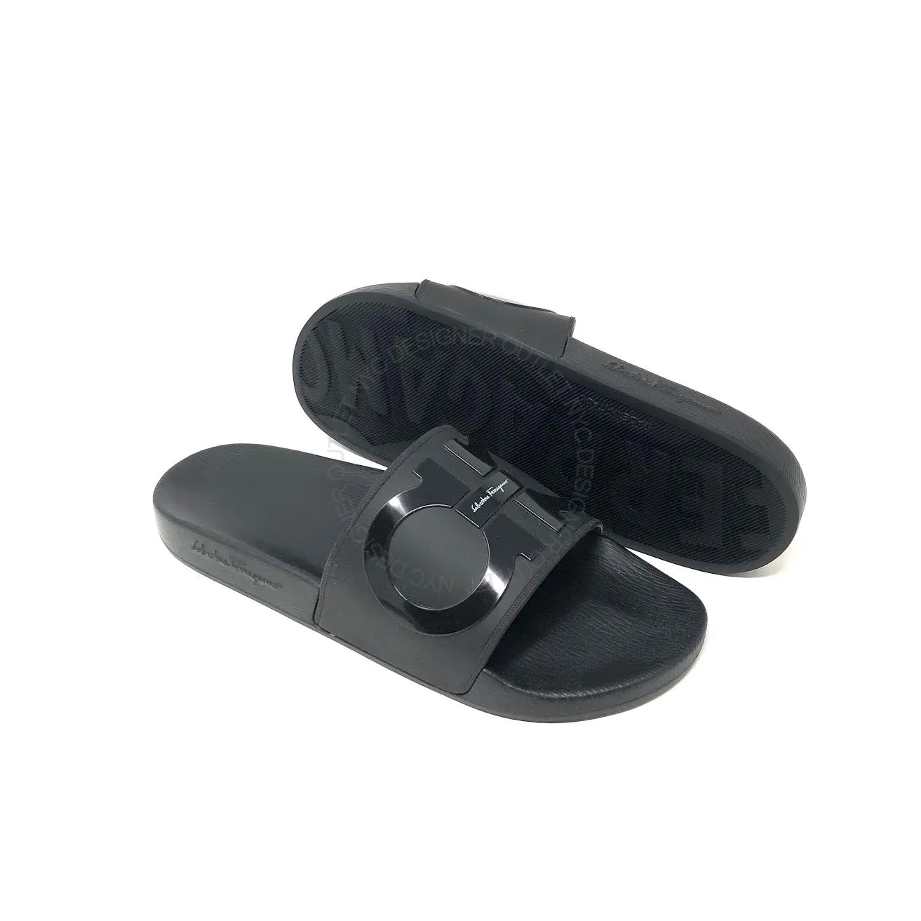 Ferragamo Groove Slides Advanced Technology Cozy Step