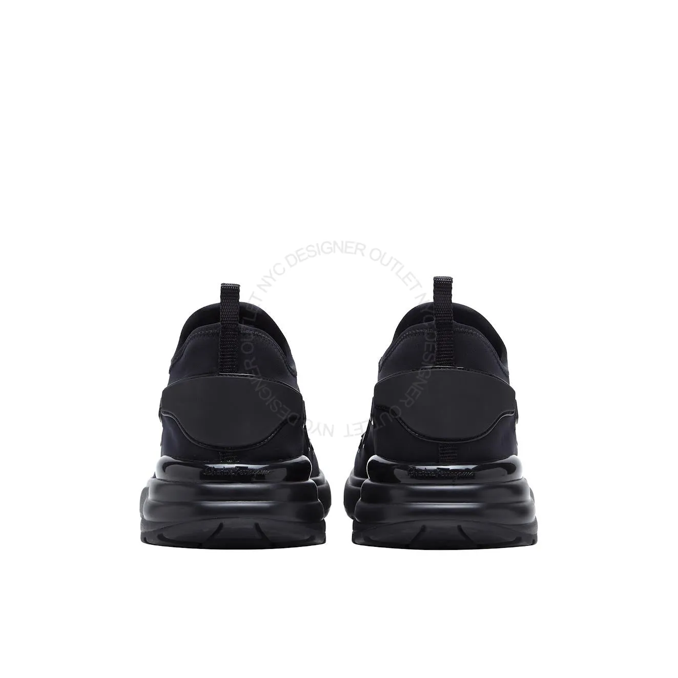 Ferragamo Pocket Sneakers running on a wooden track shoes