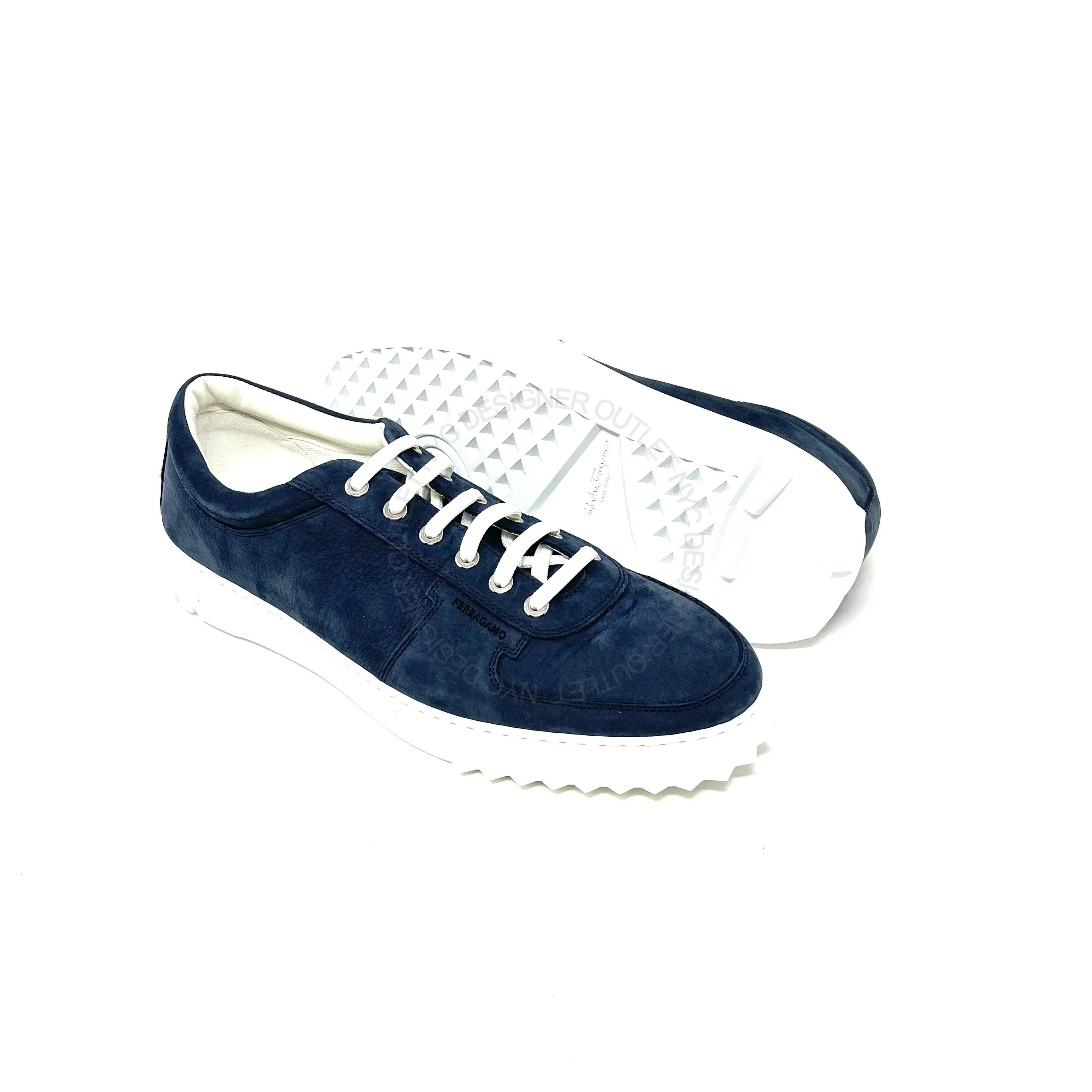 Ferragamo Scuby 5 Blue Sneakers running socks