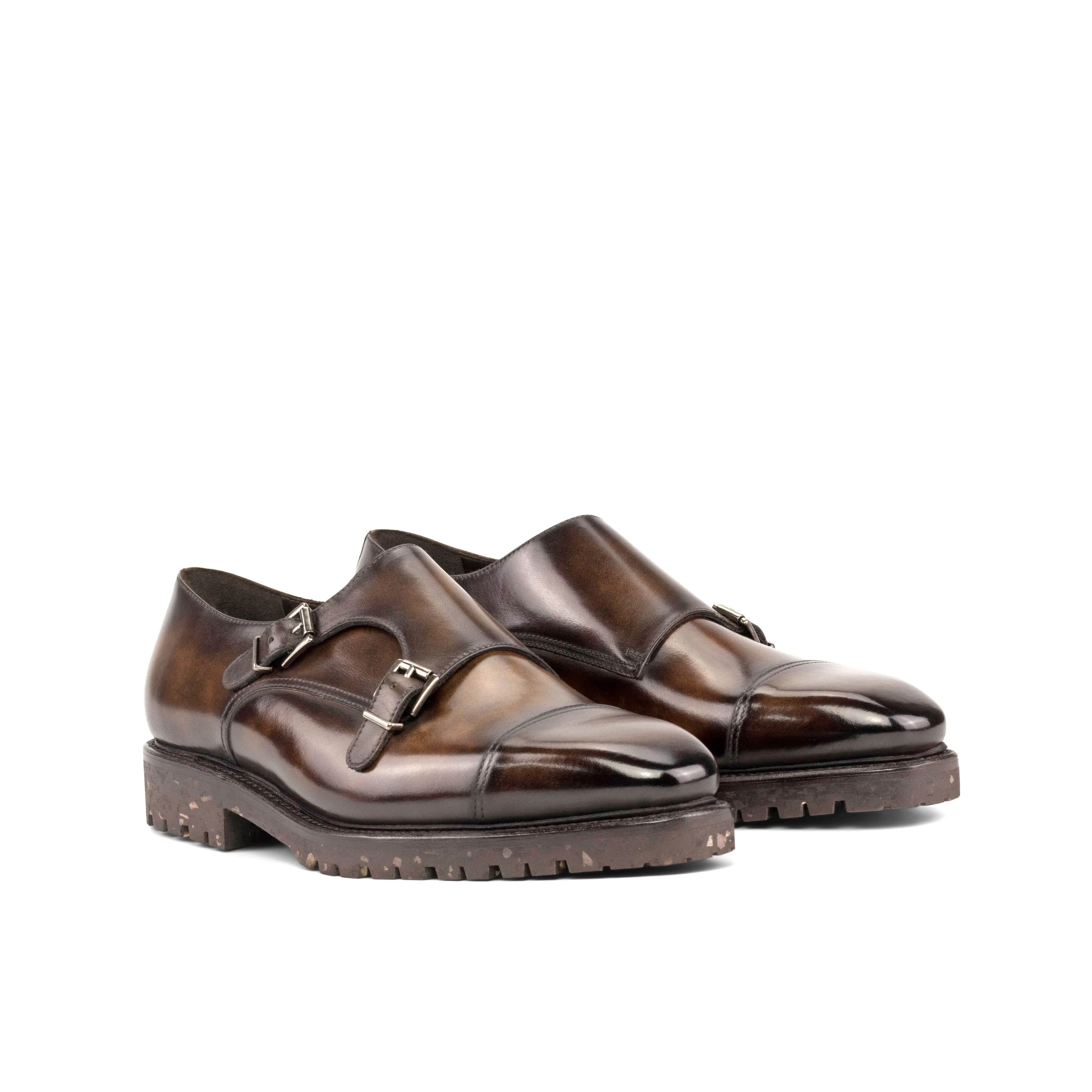 Tobacco Patina Double Monk Strap Sharp Outfit Task Comfort