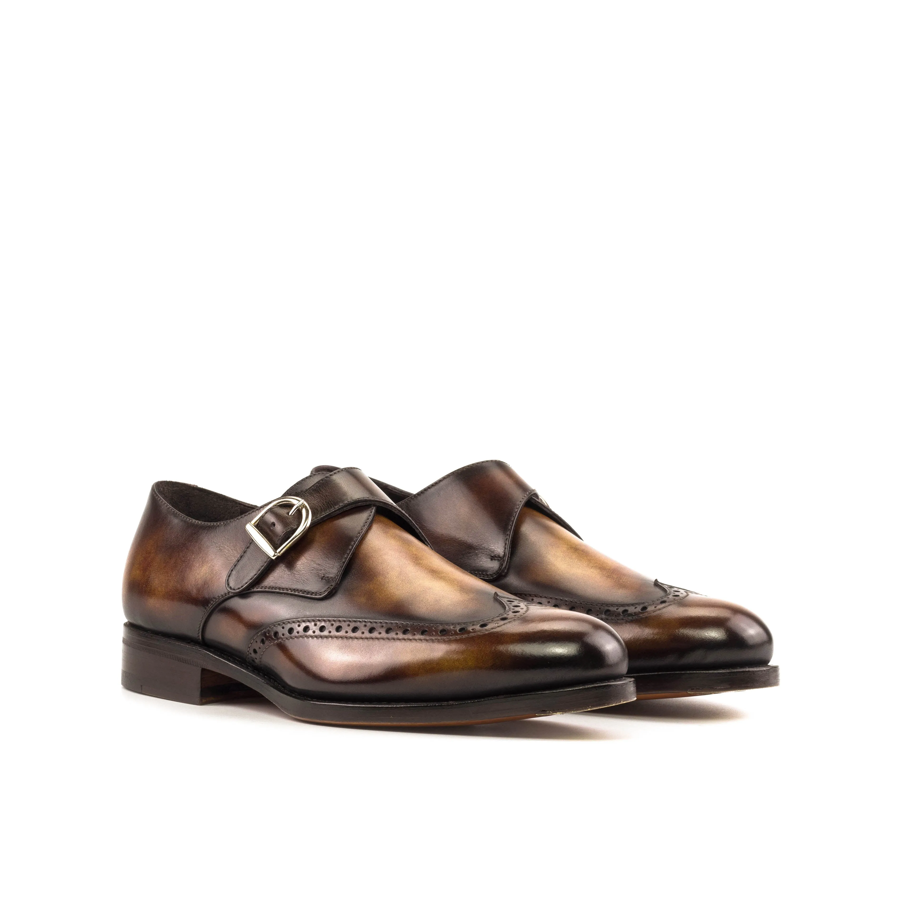 Strong Shade Fire Patina Single Monk Shoes