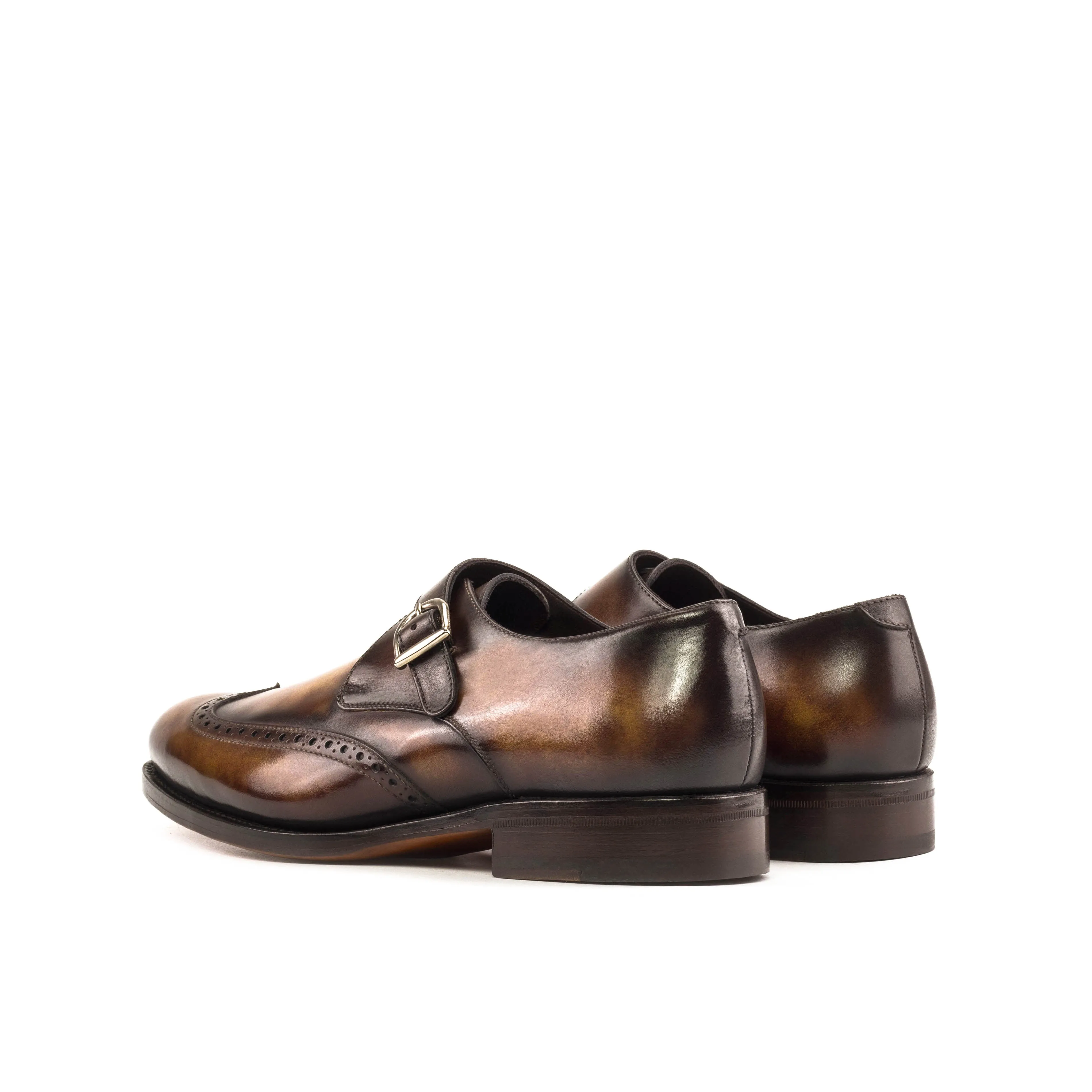 Fire Patina Single Monk Shoes Even Step
