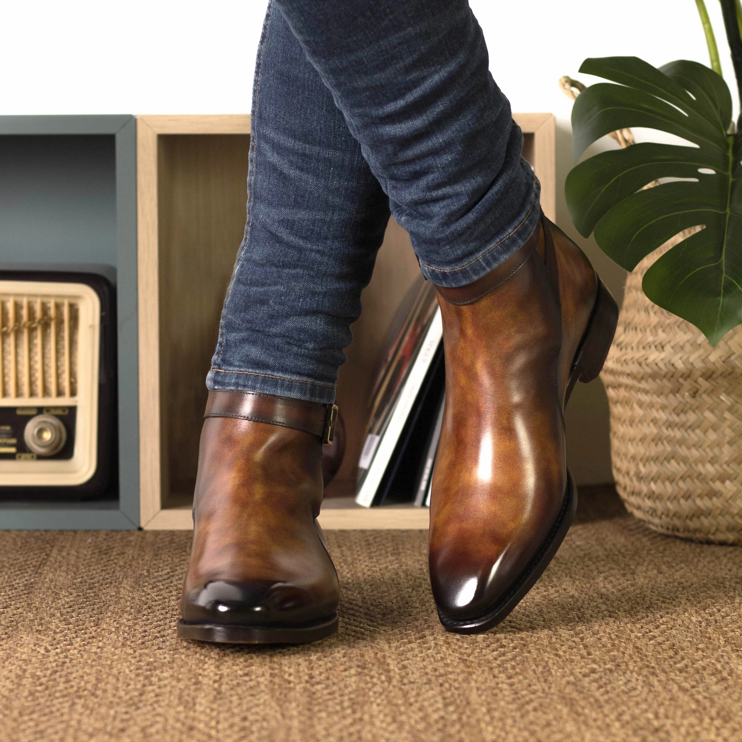 Insulated Fit zipper Fire Patina Jodhpur Boots