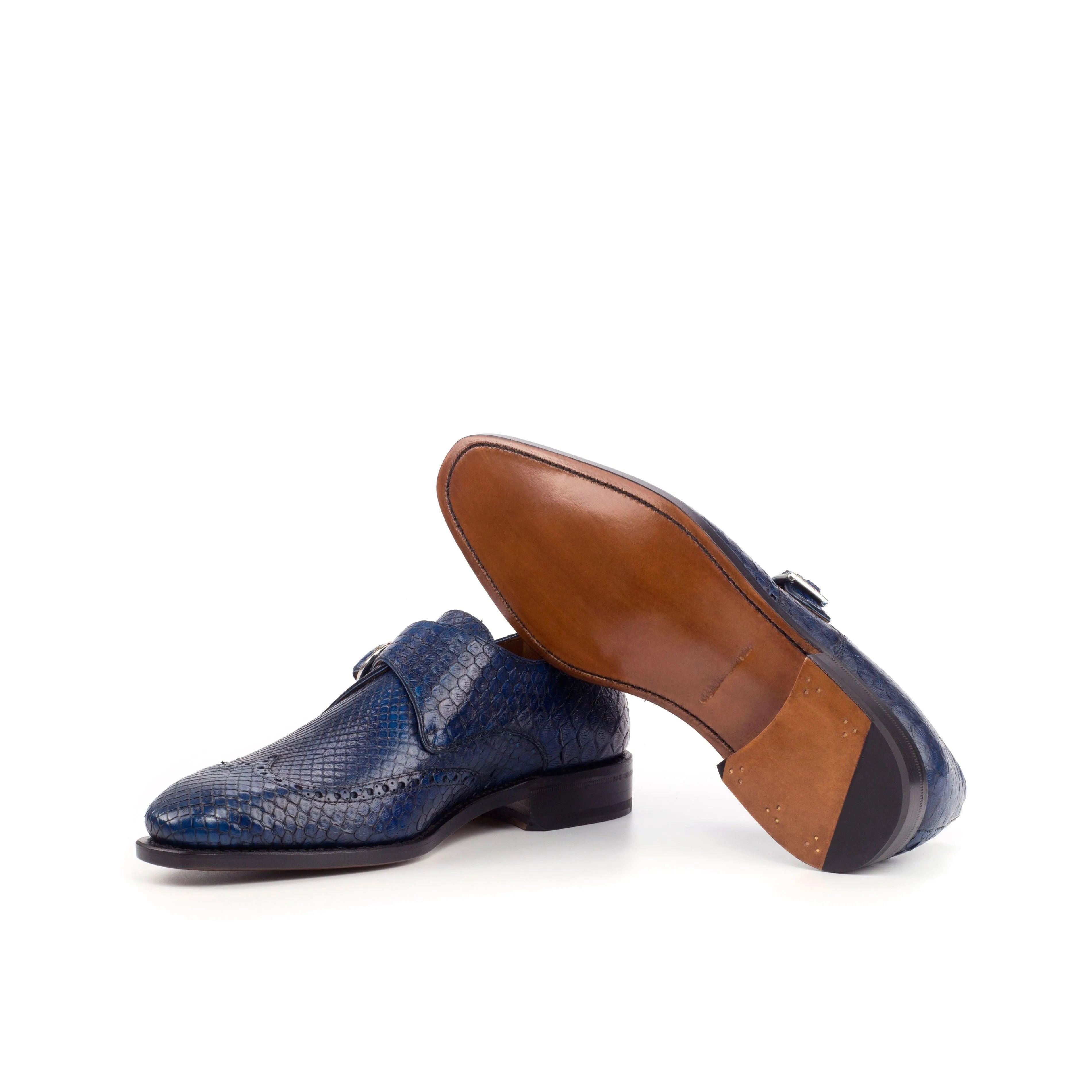Daily Entry Navy Python Single Monk Shoes