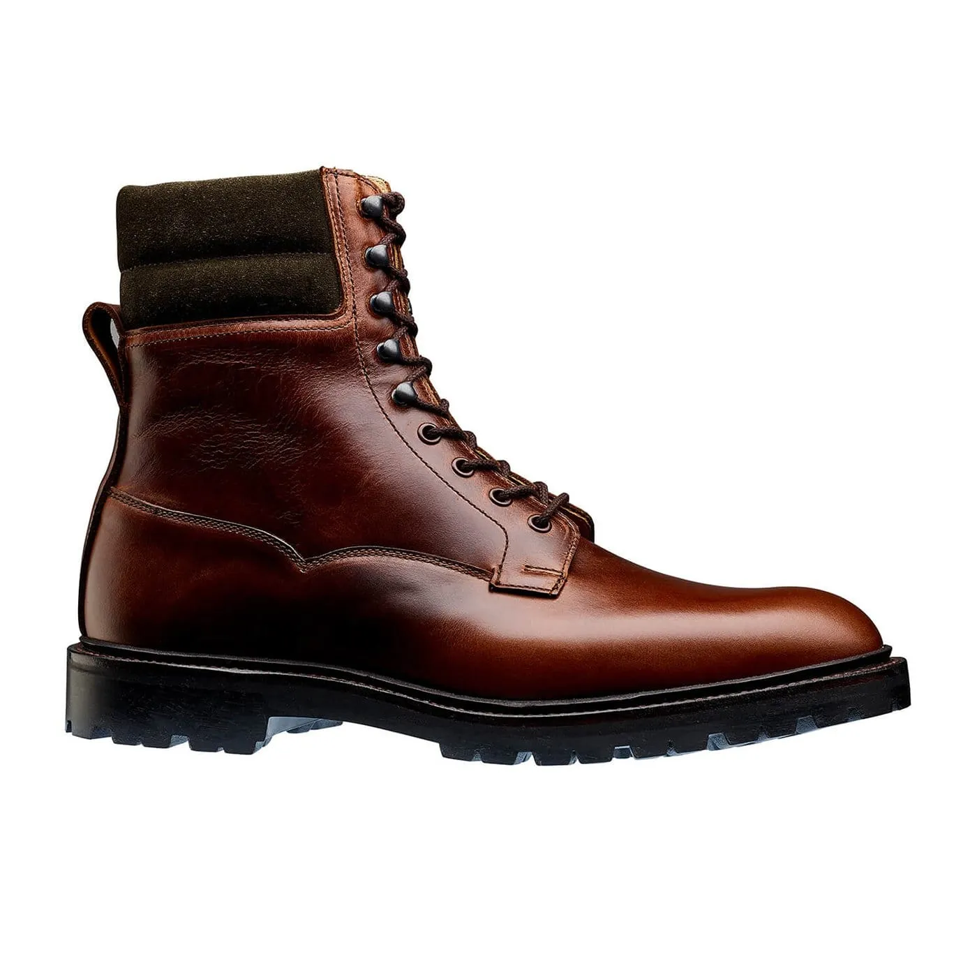 Smart Brown Fitting Ross Chocolate Hurricane Hide & Earth Green Suede Collar