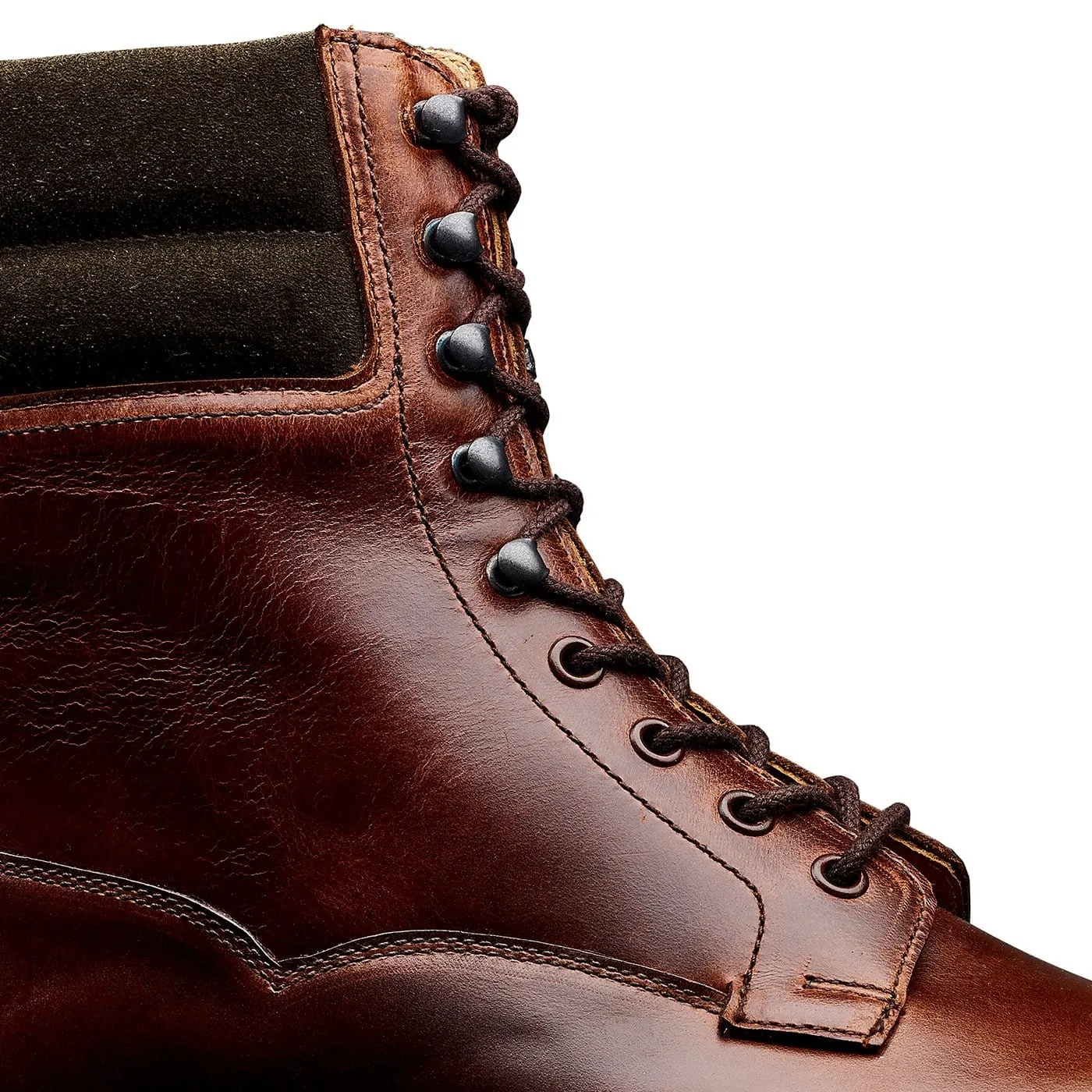 Formal Elegance Fitting Ross Chocolate Hurricane Hide & Earth Green Suede Collar