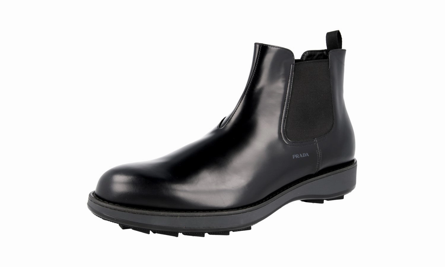 Prada Men's Black Brushed Spazzolato Leather Half-Boot 2TE136 Smart Wardrobechic