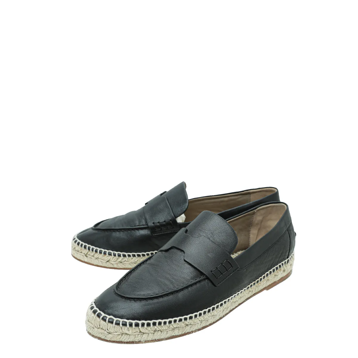 Quick Drying Work Commute Hermes Noir Trip Goatskin Espadrille 39