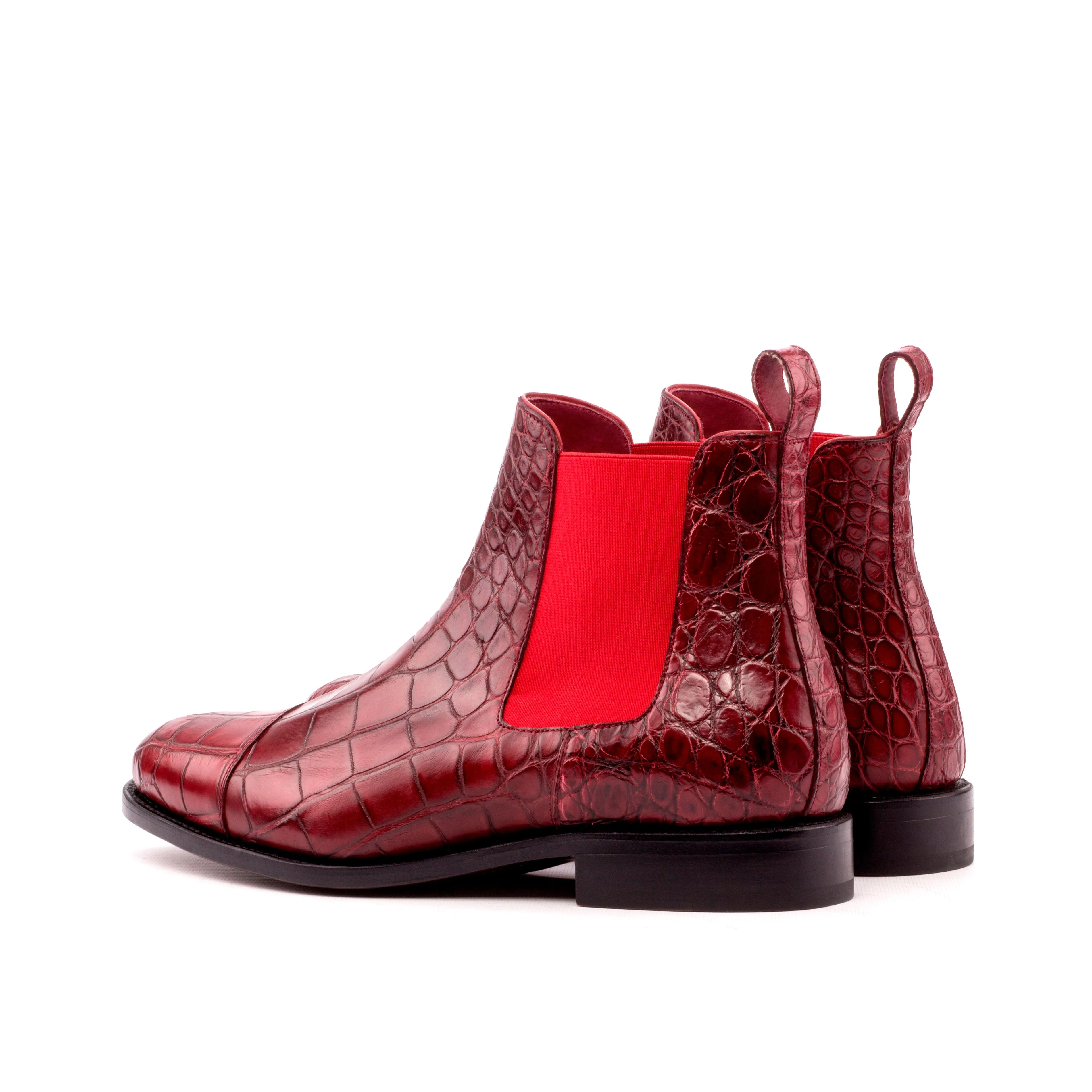 Red Alligator Chelsea Boots Luxe Appeal Cool Step