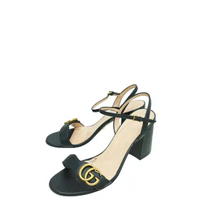 Gucci Black GG Marmont Mid-Heel Sandal 39 Barefoot feel Urban Run