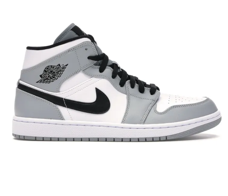 jogging running option breathable - membrane - feature shoes Men's Nike Air Jordan 1 Mid (Light Smoke Grey)