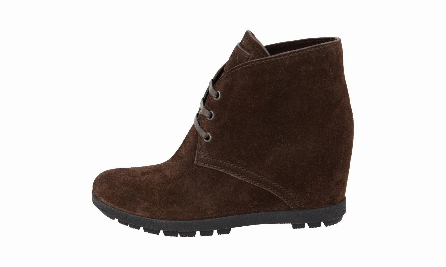 Prada Women's Brown Leather Half-Boot 3TZ037 City Style Everyday Pick