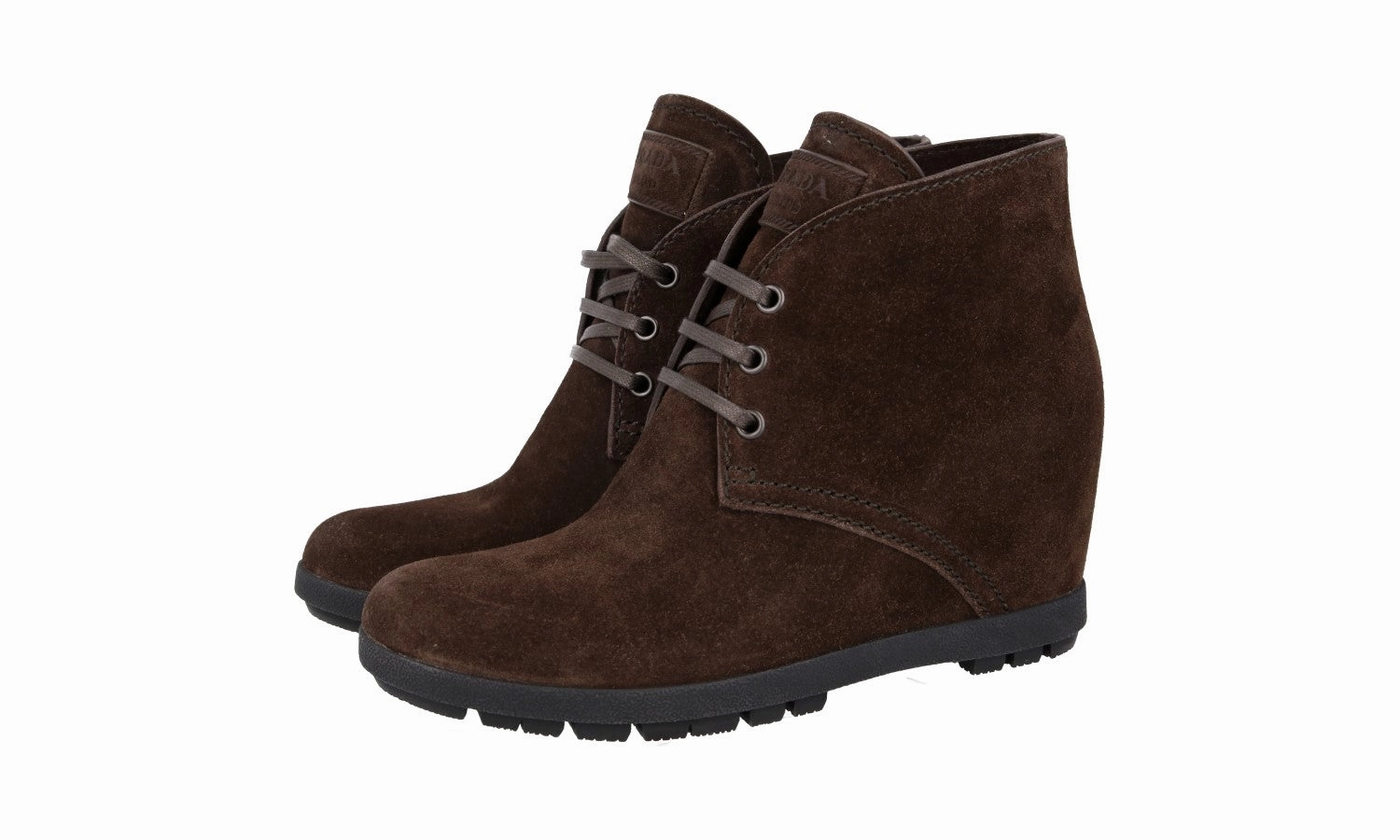 Holiday Wardrobe Prada Women's Brown Leather Half-Boot 3TZ037