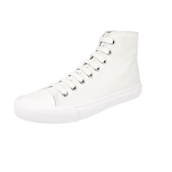 Running Daily Comfortable Standing Prada Men's White High-Top Sneaker 4T3557
