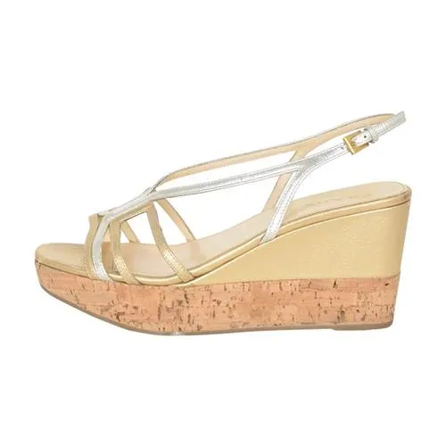 Stretch Fabric Weekend Trip Adjustable Prada Metallic Leather Wedges