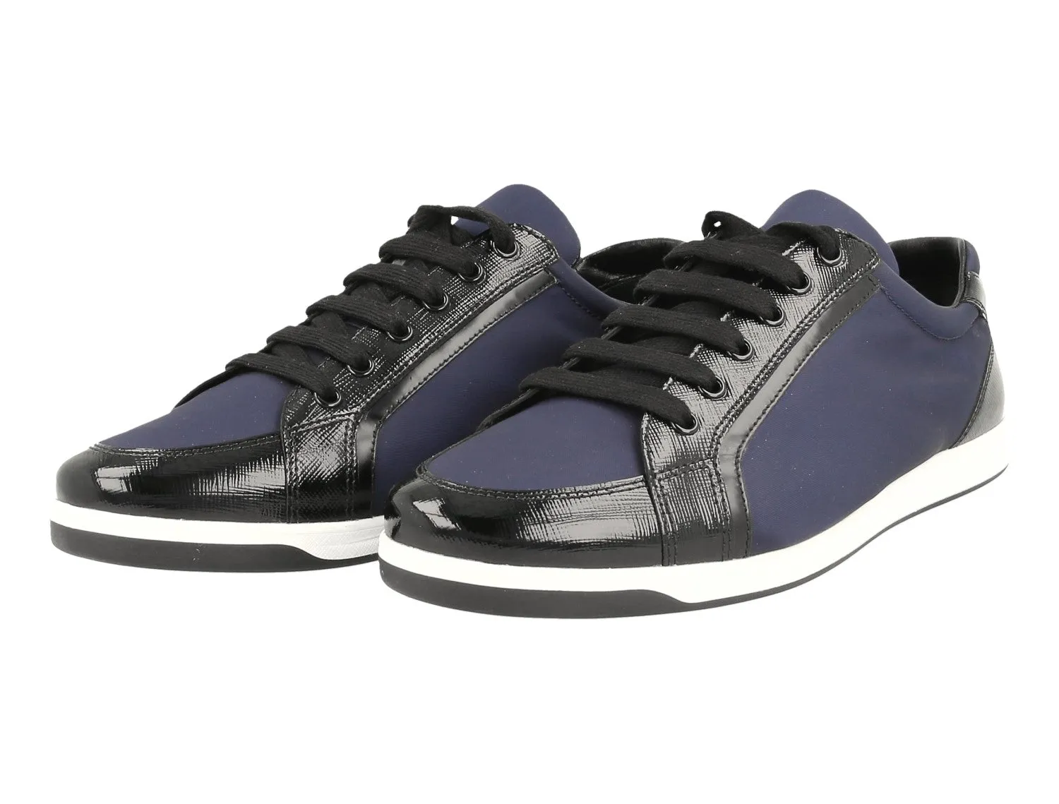 Prada Women's Blue Saffiano Leather Sneaker 3E5892 All-day Grip