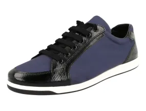 Prada Women's Blue Saffiano Leather Sneaker 3E5892 Mid Top Style