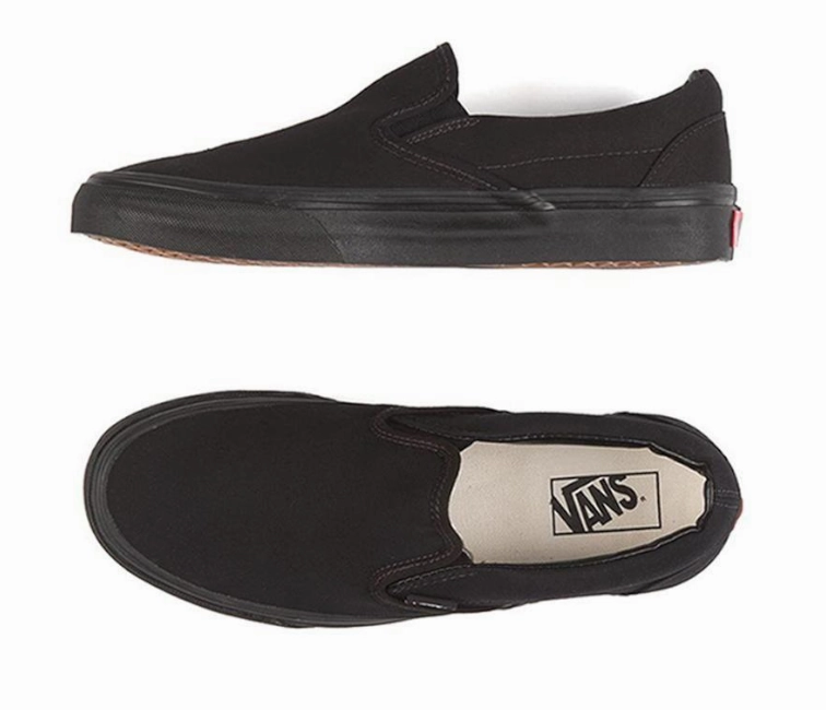 Vans Classic Slip-On (Black/Black) Toe - Protection