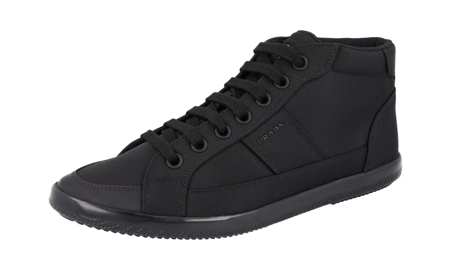 Prada Men's Black High-Top Sneaker 2TG175 Low noise