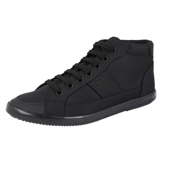 Shock absorption tech Active Schedule Prada Men's Black High-Top Sneaker 2TG175
