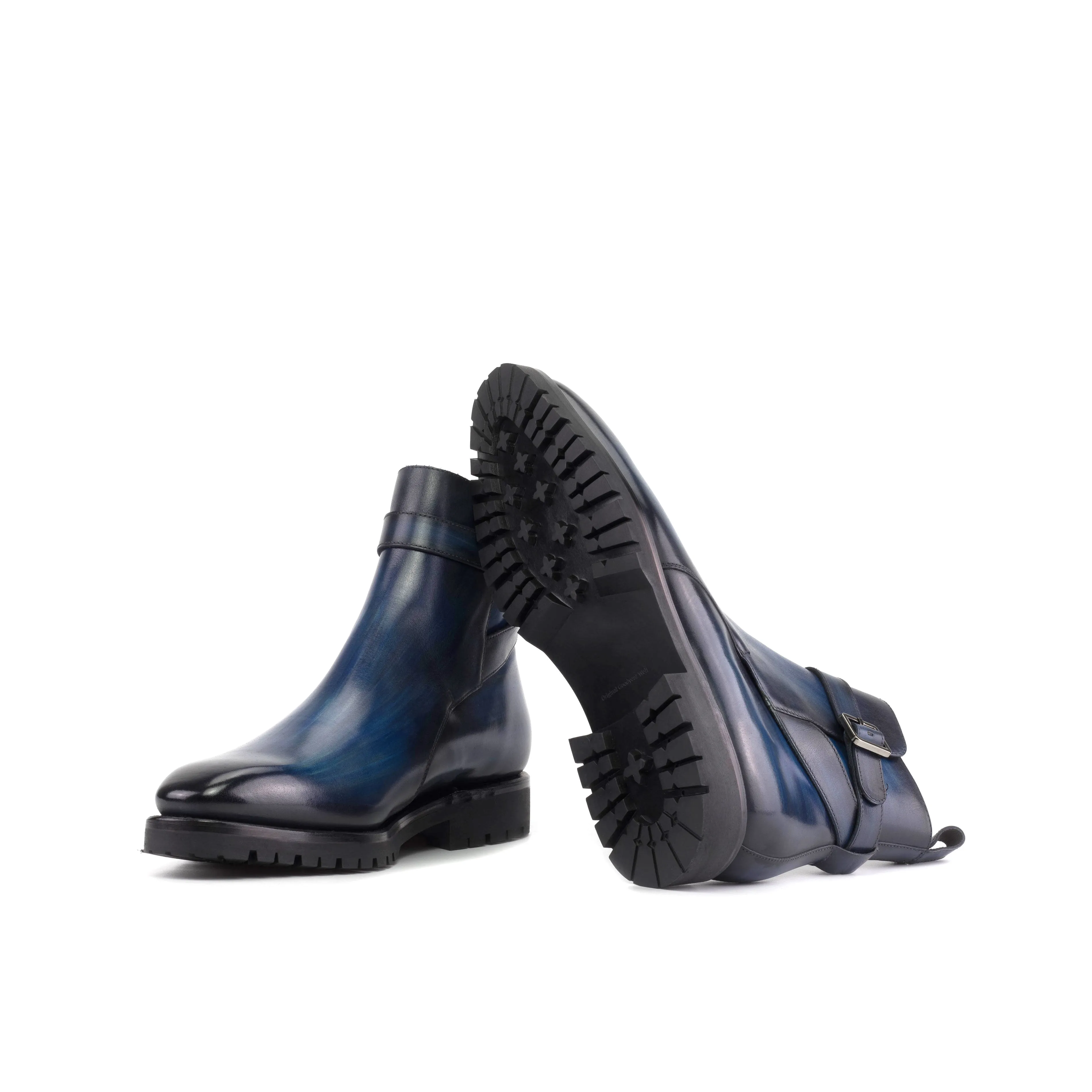 Denim Blue Patina Jodhpur Boots Polish Free