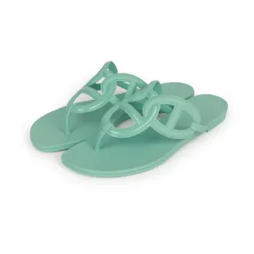 Top quality Hermes Egerie Sandals Vert Embrun Rubber 37 Tech Glow