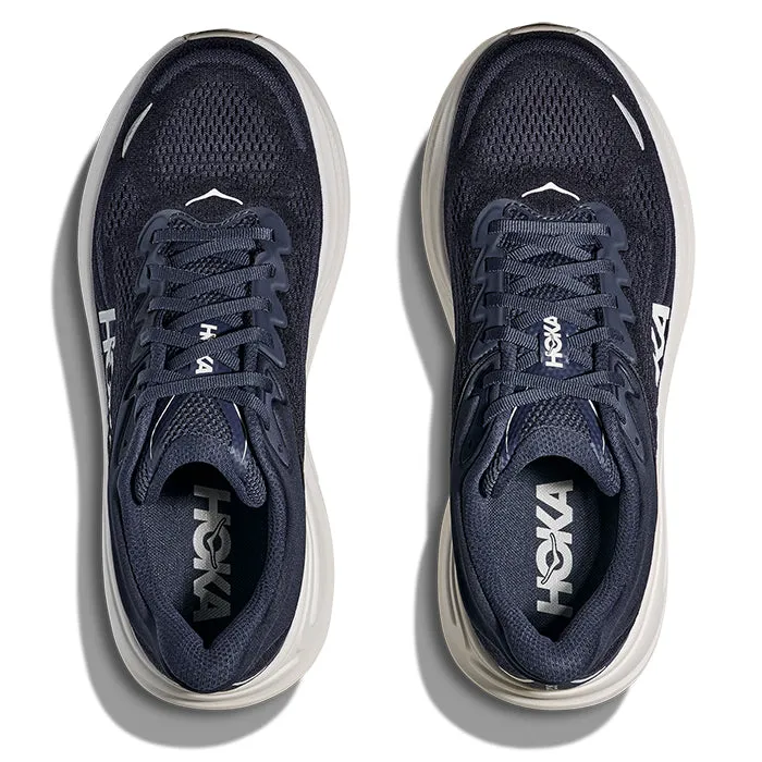 Comfortable Arch Stitched Toe Box Mens Hoka Bondi 9 Extra Wide in Varsity Navy/White