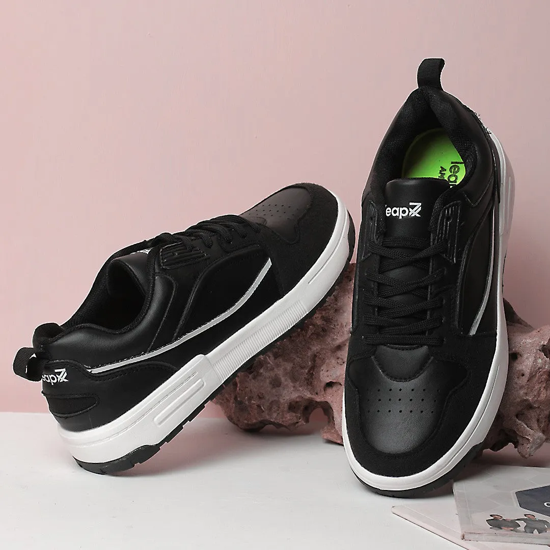 Leap7x Black Casual Lacing Sneakers For Men LAPON-1E By Liberty snow running footwear health - commitment