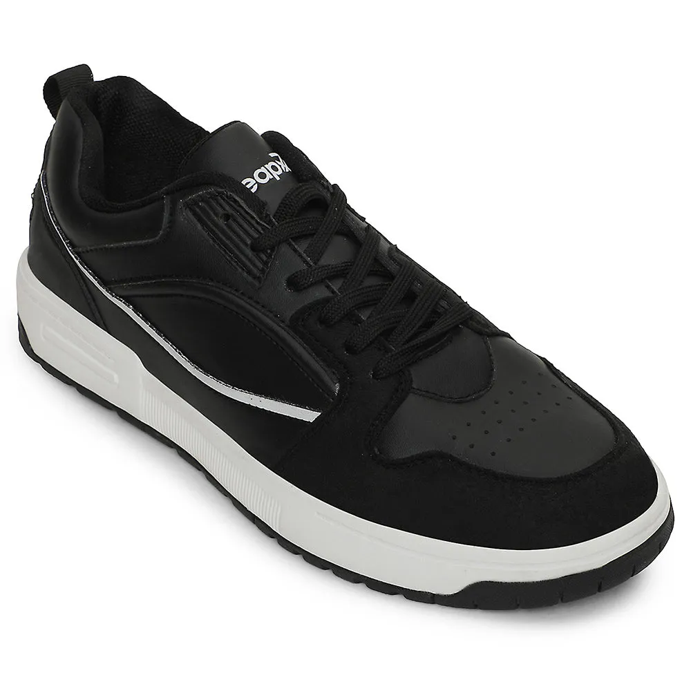 Leap7x Black Casual Lacing Sneakers For Men LAPON-1E By Liberty retirement - themed running shoes velcro shoes