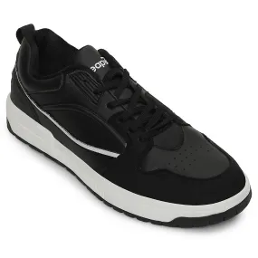 Leap7x Black Casual Lacing Sneakers For Men LAPON-1E By Liberty Maximum look Vapor Wick Fabric