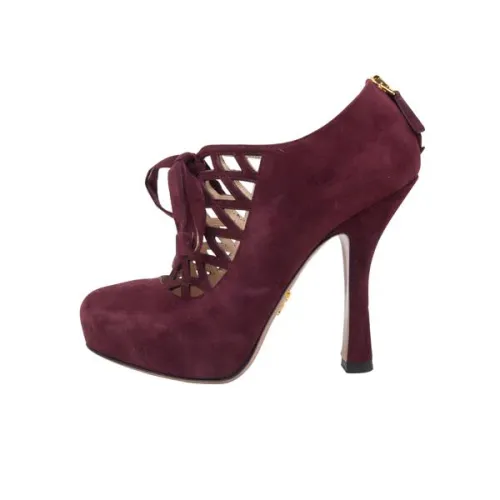 Prada Suede Caged Platform Pumps Club Night
