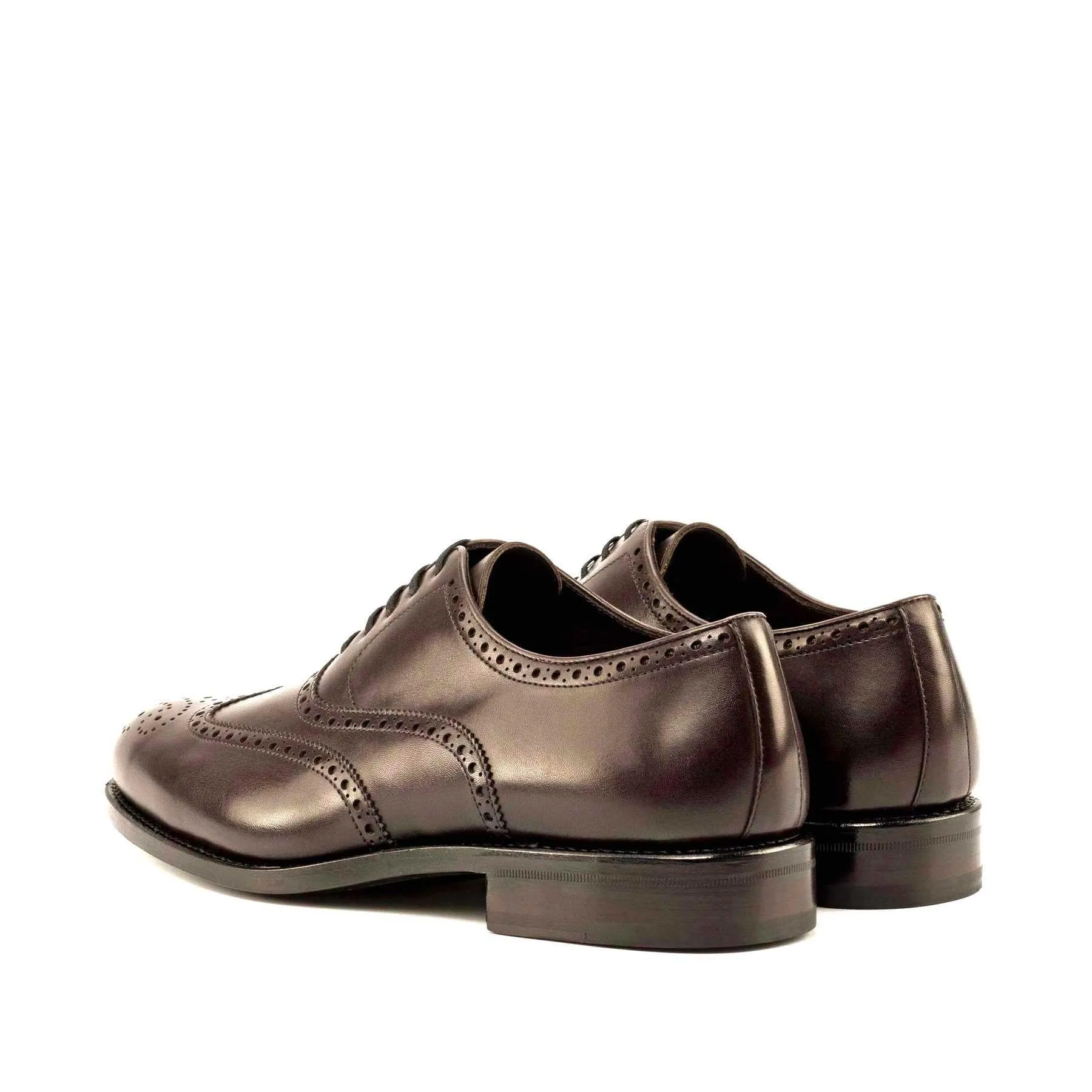 Tailored Fit Suede Smooth Full Brogue dark brown box calf